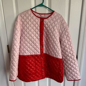 Kate Spade New York red and pink quilted jacket